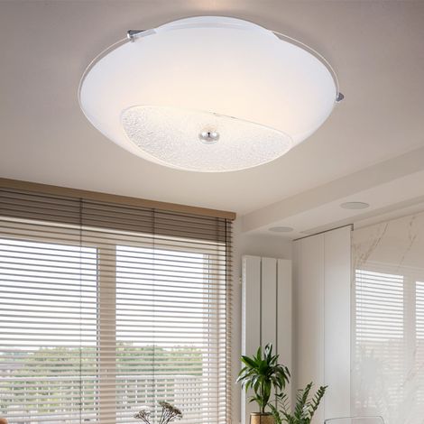 Deckenlampe Deckenleuchte Wohnzimmerlampe Schlafzimmerleuchte, Kristalle klassisch, Glas klar chrom, 1x LED 8W 640Lm neutralweiß, DxH 25x8cm