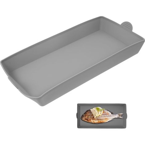 BESPORTBLE Plaque de Cuisson en Silicone Réutilisable Gris Moule Rectangulaire 30X145X48 CM pour Four Multifonction Tapis Antiadhésif Pâtisserie et Cuisson Saine'-'-