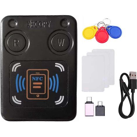 Lecteur/copieur de cartes à puce NFC RFID + 3 porte-clés/cartes CUID IC 13,56 Mo ID 125K 250K 375K, duplicateur de jetons RFID (1/5)