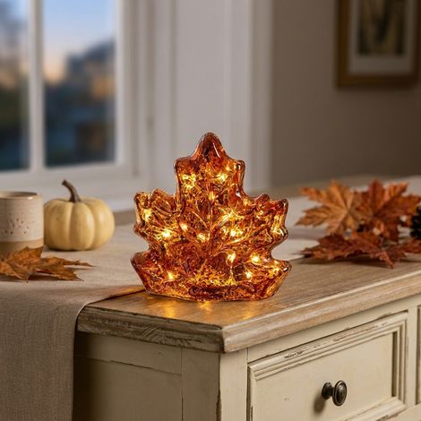 Cinnamon Glass Maple Leaf Light (1/2)