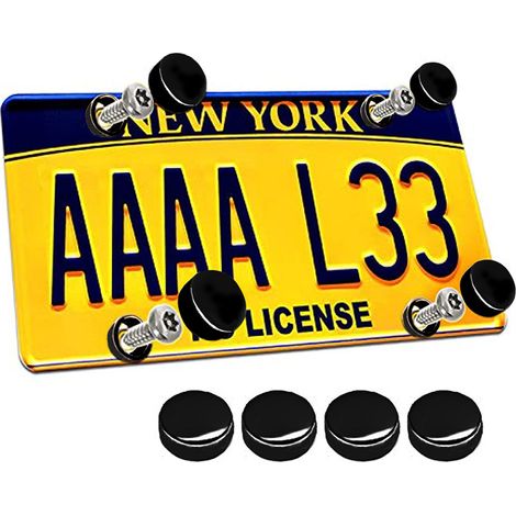 Stainless steel American license plate frame, US standard license plate bracket screws and accessories, US license plate screw clips. (1/5)