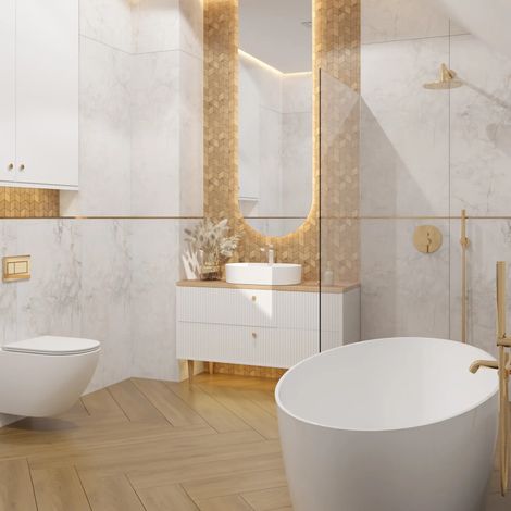Ilcom mosaico in gres su rete per bagno e cucina R9 29cm x 25.2cm - Walnut chevron (1/4)