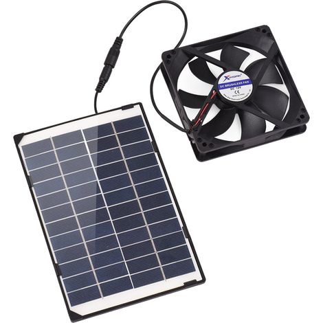 Mini ventilateur solaire 6W 12V, extracteur d'air solaire, mini ventilateur pour petits animaux (niches, poulaillers, serres, abris de jardin), câble de 3 mètres. (1/3)