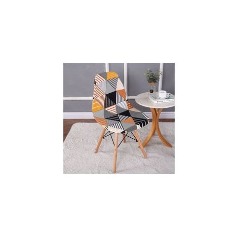 TAISHENGDA – Set mit 2 dehnbaren Stuhlhussen mit Muschelmuster, modern bedruckt, rutschfest und staubdicht (1/5)