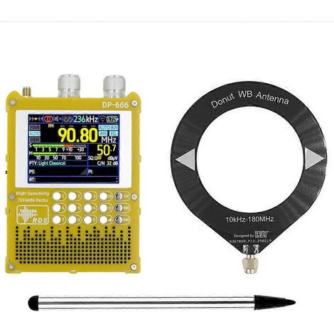 Radio DP-666 TEF6686, écran tactile IPS 2,8 pouces, haute sensibilité, radio FM, LW, MW et SW toutes bandes, A-JBMEDIA (1/4)