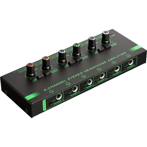 6 Canaux Mini Amplificateur Casque HA400 Amplificateur Audio StéRéO Ultra-Compact Ampli éCouteurs pour la Musique (1/5)