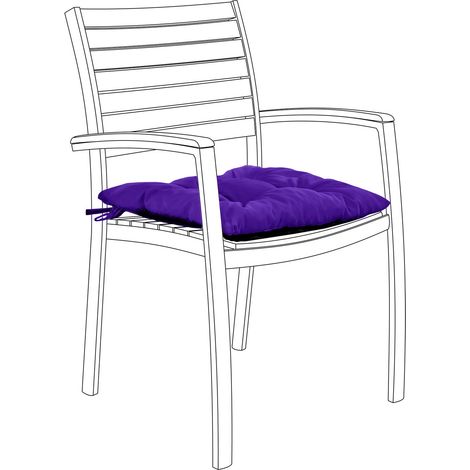 Gardenista - Coussins de chaise d'extérieur, 40x40x4 cm coussins de siège touffetés de jardin, coussins de siège résistants à l'eau avec attaches, coussins de chaise remplis - violet (1/5)
