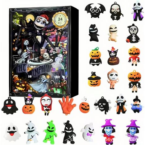 2025 Skull Jack Christmas Countdown Blind Box Halloween Spooky Atmosphere 24pcs Gift - New Halloween F+ Airplane Box -