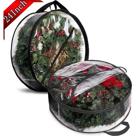 Sac De Rangement Pour Couronne - 60 X 20 Cm - En Tissu Respirant - Fermeture Éclair Double - Poignée Renforcée - Noir - 2 Pièces (1/5)