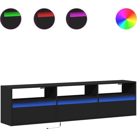 Maison Exclusive - Mobile TV a parete con LED Nero 180x31x45 cm