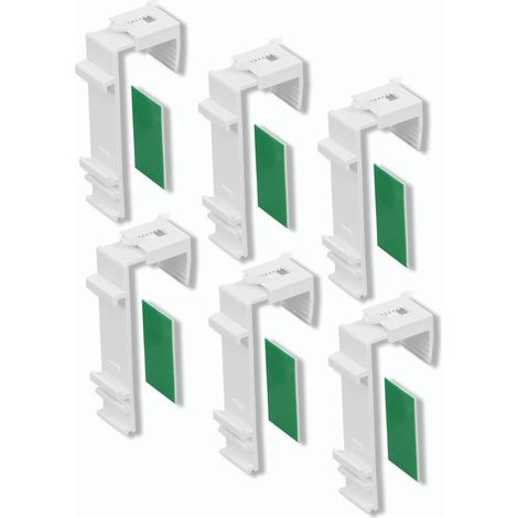 Lot 3 Paires Blanc Supports Serrage Longs pour Store Double avec Rail Support en Tissu séparé, sans perçage, 3 Paires (6 pièces), Réglable, pour fenêtre d'une épaisseur Cadre 1,5 à 2 cm,