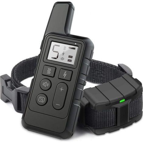 Antibellhalsband für Hunde mit akustischem Warnsignal, Vibration und Ultraschall, verstellbar für alle Hunderassen, tragbar, effektive Reichweite 500 m (schwarz)