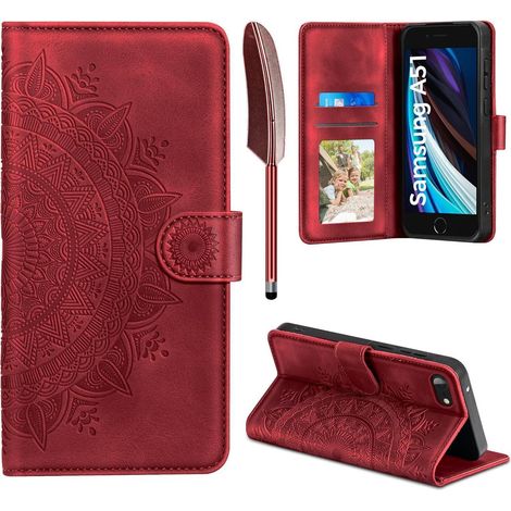 Handyhülle iPhone SE 2022/2020 7/8 Leder Flip Case Kartenfach Rot (1/5)