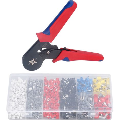 Kit 1800 pièces Embout de Câble à Sortir, Pince à Sertir AWG 23-7 avec Manchons, Outillage Portable de Sertissage pour Connecteurs (1/5)