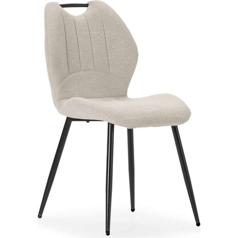 Pack de 4 sillas md-Omar tapizado textil beige/negro, 86cm(alto) 48cm(ancho) 58cm(largo) (1/5)