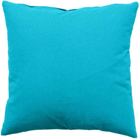 Coussin Déco Uni Déhoussable "Panama" 40x40cm Turquoise