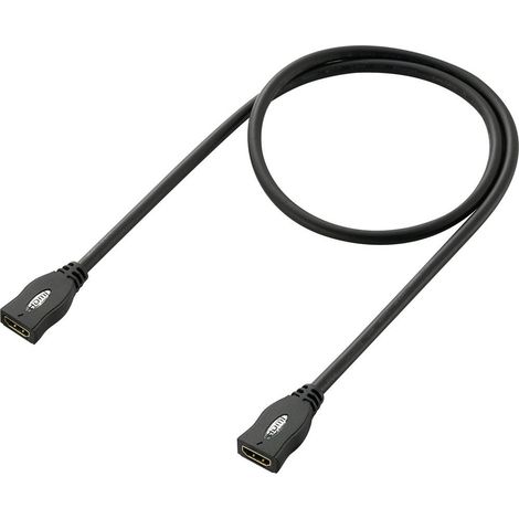 SpeaKa Professional HDMI Prolunga Presa HDMI-A, Presa HDMI-A 1.00 m Nero SP-1793612 UHD 4K,, Canale di ritorno, contatt (1/2)