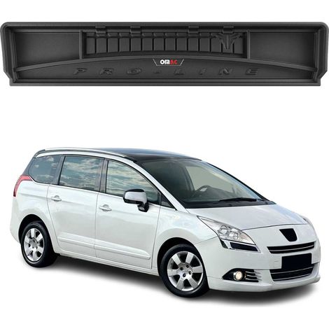 Tapis de Coffre 3D TPE Premium Compatible avec Peugeot 5008 I 2009-2017  Bac de Protection de Coffre Intérieur antidérapant Revêtement de Coffre Bords Hauts pour Voiture Noir (1/5)