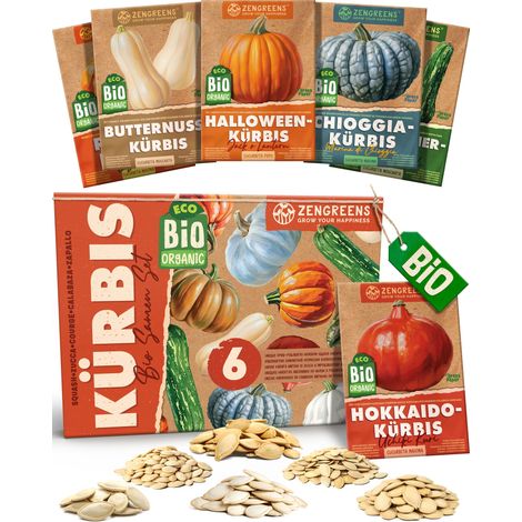 Bio Kürbissamen Set 6 Sorten samenfestes Saatgut ZenGreens (1/5)