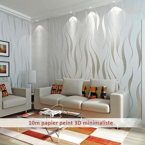 Cellfast – Papier peint 3D intissé gris argenté – 53cm x 10m – Style moderne minimaliste pour salon et chambre – Réduit la lumière (1/4)