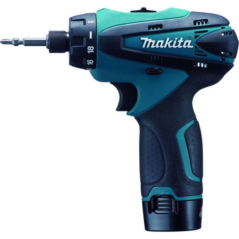 Makita Werkzeug - 10,8V Akku-Bohrschrauber, 2x Li-Ion Akku 1,3 Ah, Ladegerät DF030DWE