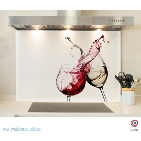 Fond de hotte : Verres sur fond blanc - Alu composite - 60 cm - 45 cm (1/5)