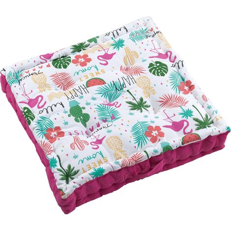 Coussin de sol matelassé Flamant Rose 60cm