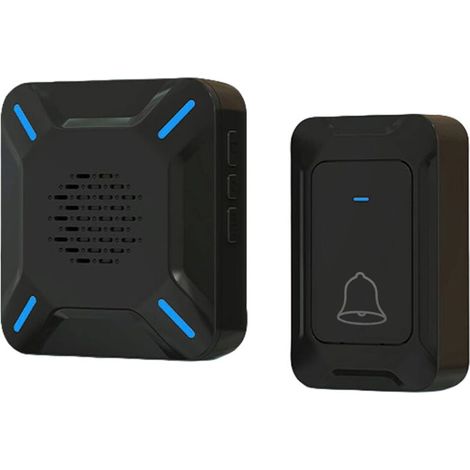 Wireless Doorbell Outdoor IP68 Waterproof, Big Speaker Loud Sound, LED Indicator, 300M Range, 5 Adjustable Volume, 58 Ringtones (Black)