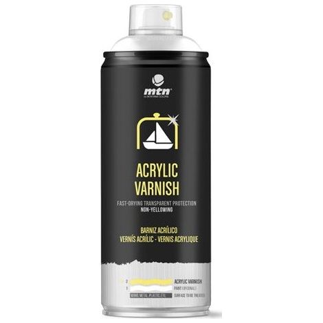 Vernis acrylique Montana spray transparent 400 ml finition brillante