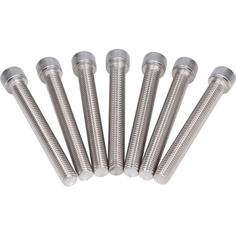 Vis en acier inoxydable A2-70 M12x100, lot de 20 pièces, tête cylindrique hexagonale, filetage gros pas, norme DIN 912, visserie résistante. (1/5)