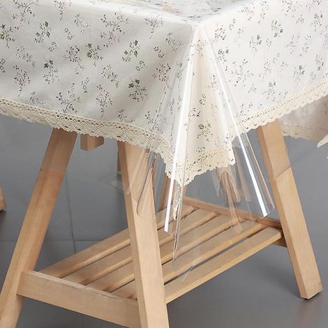 Nappe transparente 180x140cm, Film de table en PVC lavable, résistant aux rayures et à la chaleur