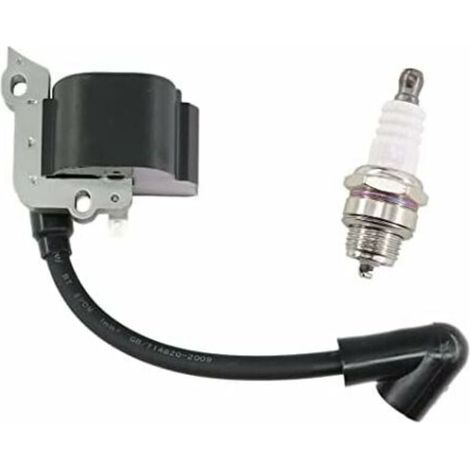 Bobine d'Allumage avec Bougie d'Allumage pour Tondeuses Stihl FS38, FS46, FS45, FS55, FC55, FC55Z, FC55-DZ, HL45, HL45Z, HL45-DZ, HS45, HS45Z, KM55, KM55RZ, KM55C, KM55R, Remplace le