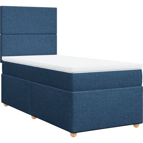 Maison Exclusive - Boxspringbett mit Matratze Blau 90x190 cm Stof (1/5)