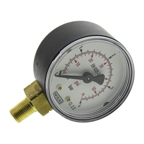 Manomètre analogique 0-4bar – Cadran 50mm – Précision ±2.5% – Température de fonctionnement -40°C à 60°C – Wika