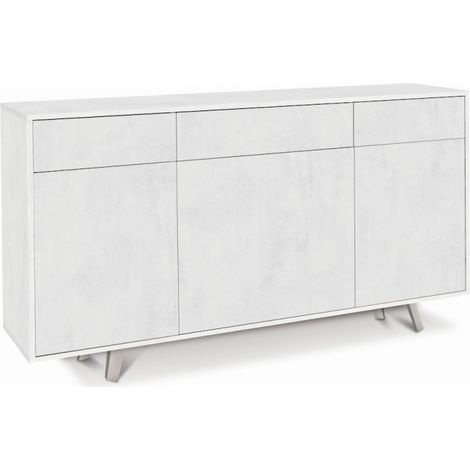 Mueble de salón moderno 3 puertas 3 cajones aparador de cocina Dalgo - Blanco