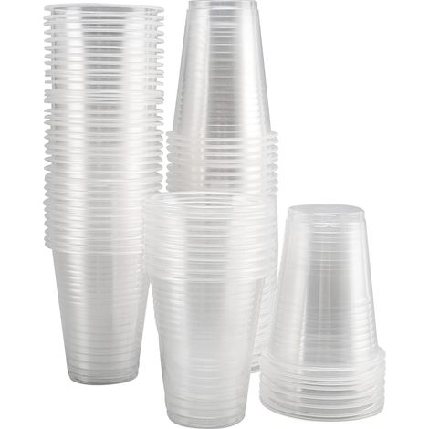Gobelet En Plastique - Transparent - 200 ml - Sans Bpa - Pour Boissons Froides Ou Chaudes - Lot De 100 (1/5)
