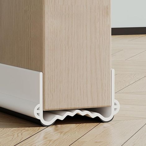 Bas de Porte Isolant Boudin Anti Froid Phonique Thermique Bande d'Étanchéité Protège des Courants d'air et Insectes 100cm Blanc (1/5)