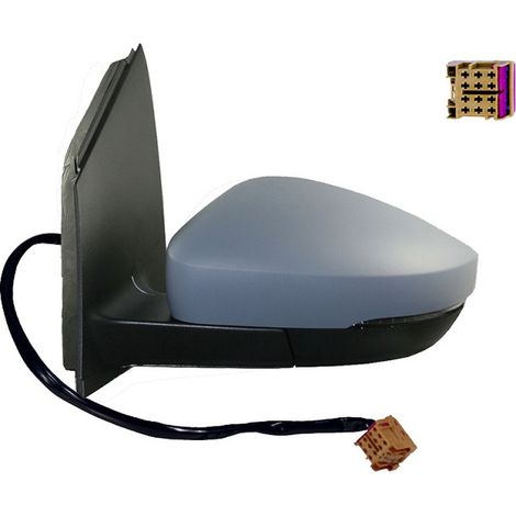 Rétroviseur électrique gauche à peindre chauffant fiche carré Volkswagen Polo 5 2009-2010