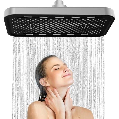 Großer Regendusche Duschkopf 36cm, 360° verstellbar, selbstreinigend, Silber (1/5)
