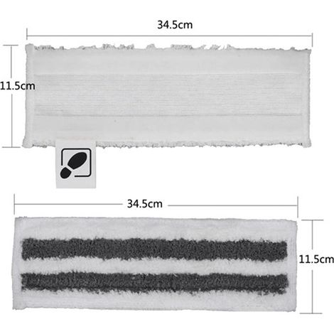 4 chiffons de sol abrasifs en fibre blanche et grise, en tissu tissé, pour nettoyeur vapeur, compatibles avec Kärcher.