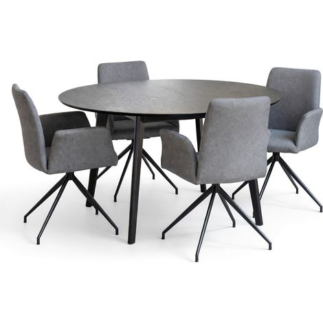 Conjunto de mesas y sillas para comedor Norsica 523 , 76x0x0cm, Diámetro: 140, Número de asientos: 4, Estilo: Contemporary
