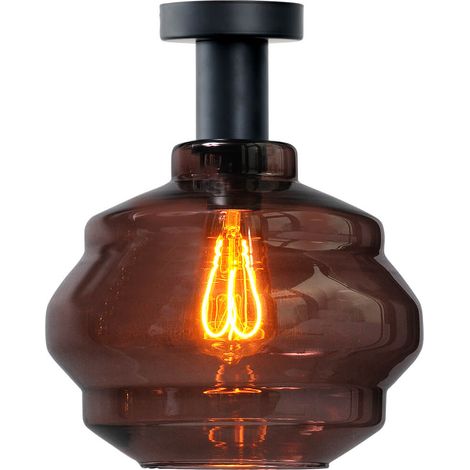 Plafonnier - Ø 24cm - Porto avec boule en verre rouge - 5710-05-05-03-1