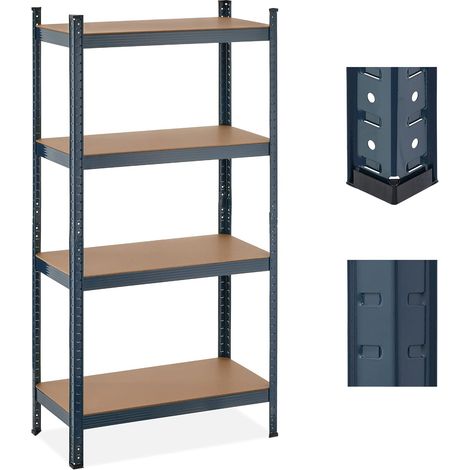 Étagère à Charge Lourde, 4 Niveaux, HLP 156x80x40 cm, supporte Jusqu’à 280 kg, Cave, Garage, métal, Anthracite (1/5)