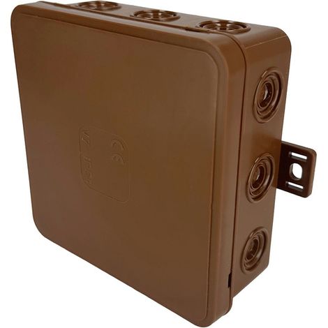 Boîte de dérivation en saillie 100x100x41mm IP54 12 passe-câbles à membrane intégrés marron V7 EDO777918 EDO Technic (1/5)
