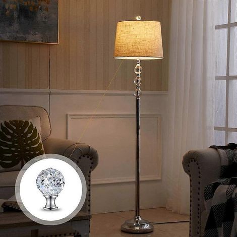 Lot de 2 embouts de lampe décoratifs en cristal clair facetté, à visser, avec base filetée en forme de diamant, pour lampes de table ou de lampadaire. (1/4)