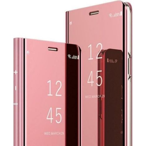 Coque Huawei P30 Pro, Miroir Smart Clear View Mince Cuir avec Support Anti-Rayures pour Huawei P30 Pro, Or rose (1/4)