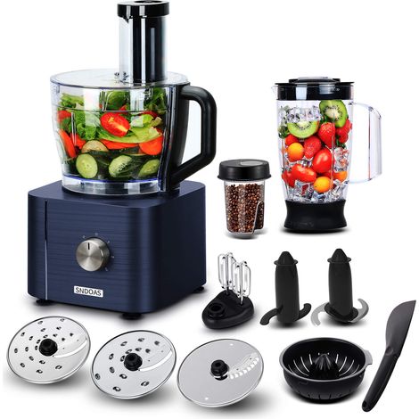 Robot multifonction 1100W 3,2L – 11 en 1 – Batteur, mixeur, extracteur de jus – Moteur cuivre durable – Classe énergétique A+++