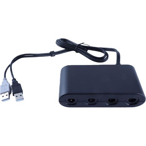 Adaptateur de Contrôleur GC 4 Ports, Adaptateur de Contrôleur de Jeu 3 en 1 avec Fonction Turobo pour PC