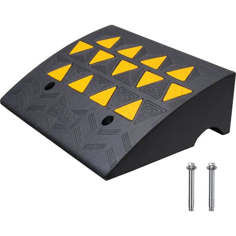 VEVOR 1x Schwellenrampe Vollgummi Türschwellenrampe Max. Belastbarkeit bis zu 15Tonnen Bordsteinrampe 49,1x37x15,2cm Rollstuhlrampe Auffahrrampe Gummirampe Geeignet für unebenen Boden Bordsteinkanten (1/5)