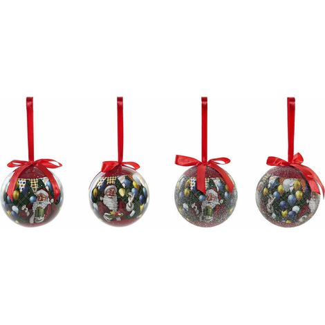 Weihnachtsbaumkugeln DKD Home Decor Weihnachtsmann PVC (7 pcs) (7.5 x 7.5 x 12 cm)